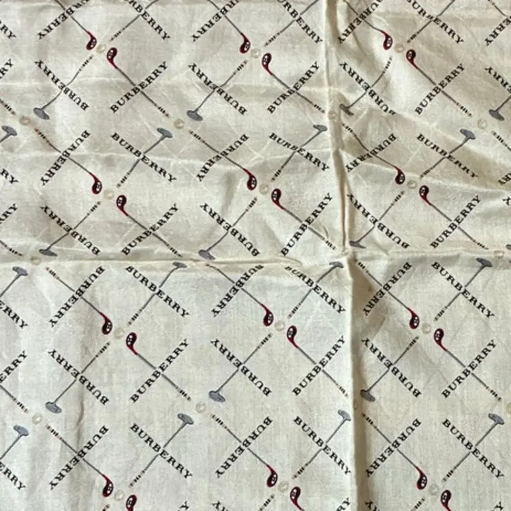 Burberry Handkerchief Pocket Square Scarf Golf Club Pattern 20in - Picture 4 of 8